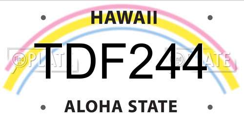TDF244 Hawaii License Plate