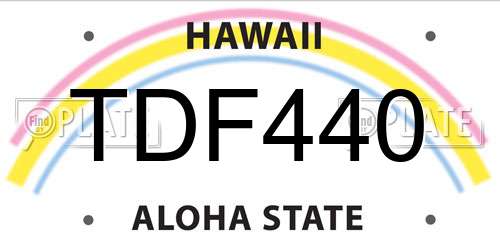 TDF440 Hawaii License Plate