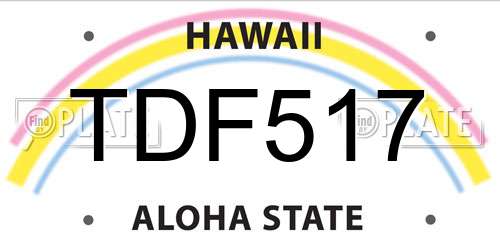 TDF517 Hawaii License Plate