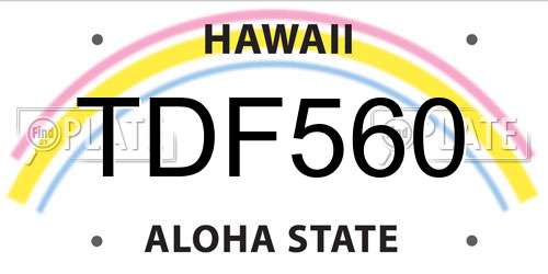 TDF560 Hawaii License Plate