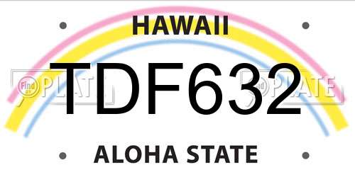 TDF632 Hawaii License Plate