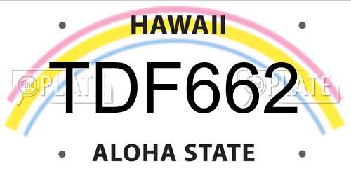 TDF662 Hawaii License Plate