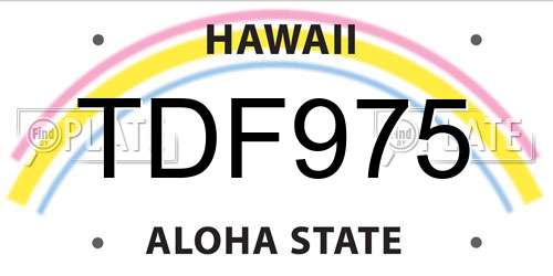 TDF975 Hawaii License Plate