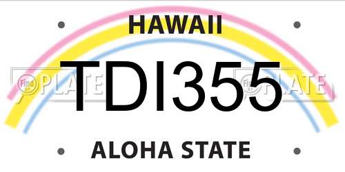 TDI355 Hawaii License Plate