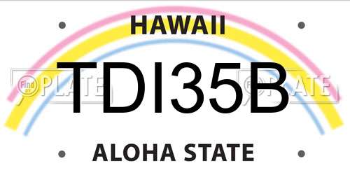 TDI35B Hawaii License Plate
