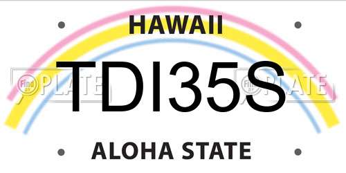 TDI35S Hawaii License Plate