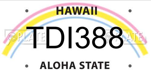 TDI388 Hawaii License Plate