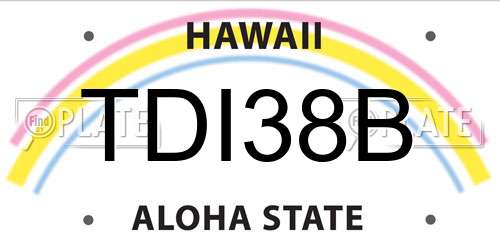 TDI38B Hawaii License Plate