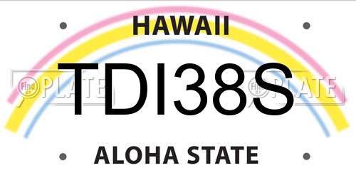 TDI38S Hawaii License Plate