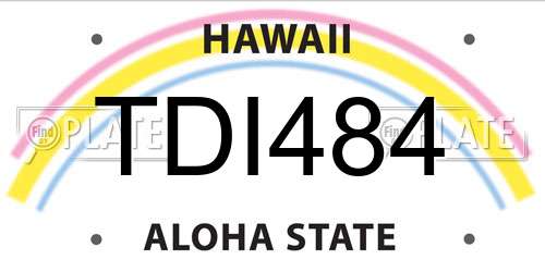 TDI484 Hawaii License Plate