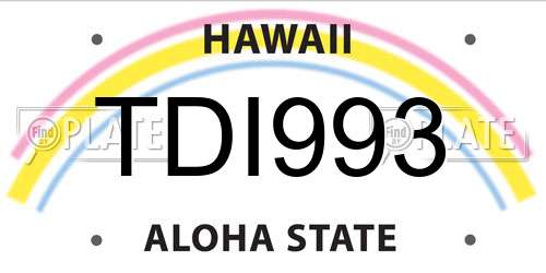 TDI993 Hawaii License Plate
