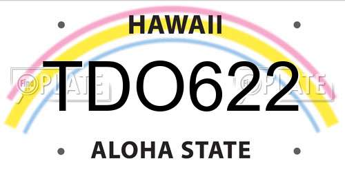 TDO622 Hawaii License Plate