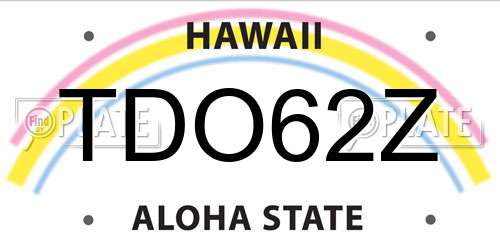 TDO62Z Hawaii License Plate