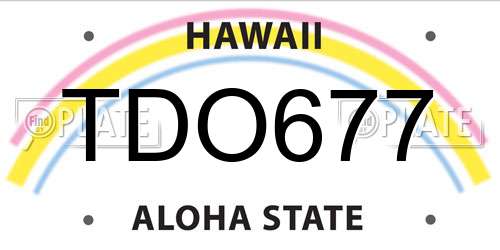 TDO677 Hawaii License Plate