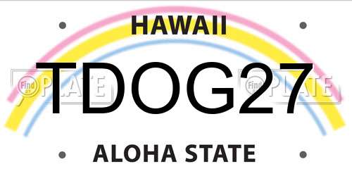 TDOG27 Hawaii License Plate