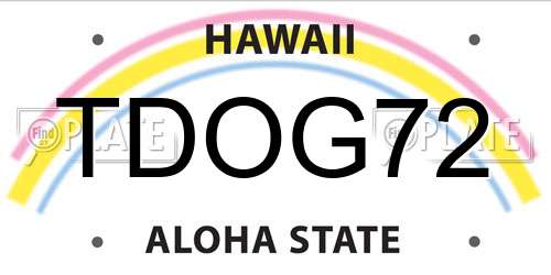 TDOG72 Hawaii License Plate