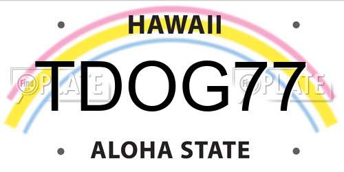 TDOG77 Hawaii License Plate