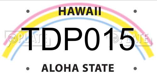TDP015 Hawaii License Plate