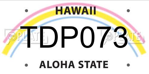 TDP073 Hawaii License Plate