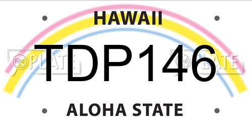 TDP146 Hawaii License Plate