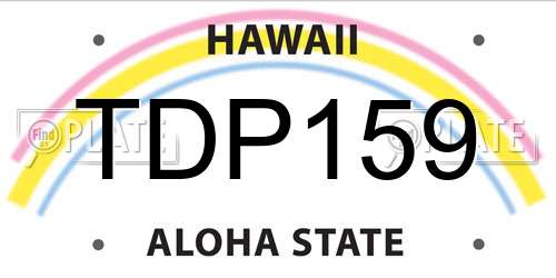 TDP159 Hawaii License Plate