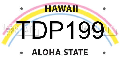 TDP199 Hawaii License Plate