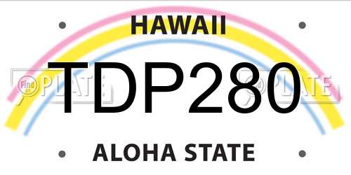 TDP280 Hawaii License Plate