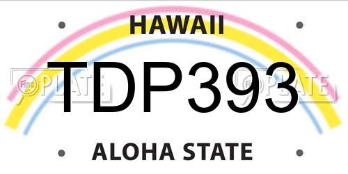 TDP393 Hawaii License Plate