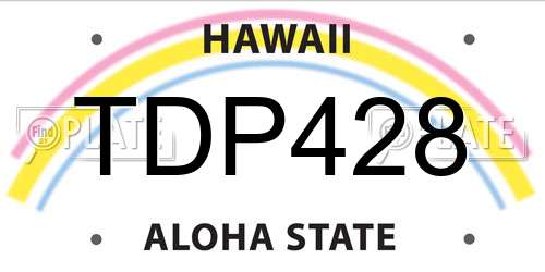 TDP428 Hawaii License Plate
