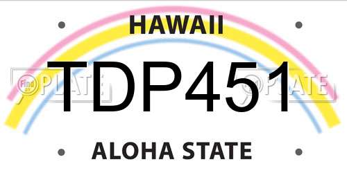 TDP451 Hawaii License Plate