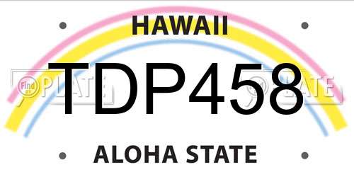 TDP458 Hawaii License Plate