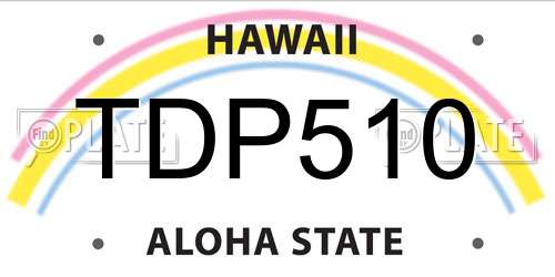 TDP510 Hawaii License Plate