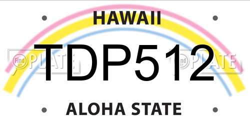 TDP512 Hawaii License Plate