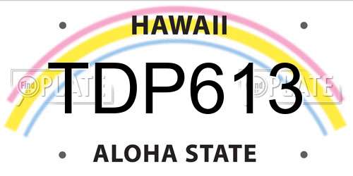 TDP613 Hawaii License Plate
