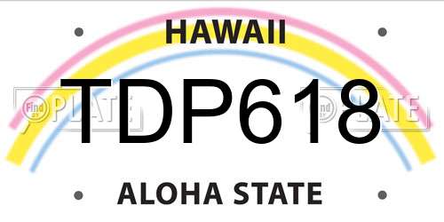 TDP618 Hawaii License Plate