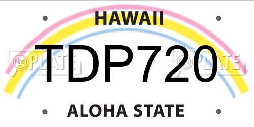 TDP720 Hawaii License Plate