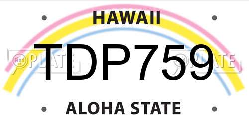 TDP759 Hawaii License Plate