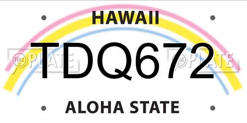 TDQ672 Hawaii License Plate