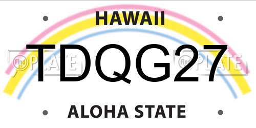 TDQG27 Hawaii License Plate