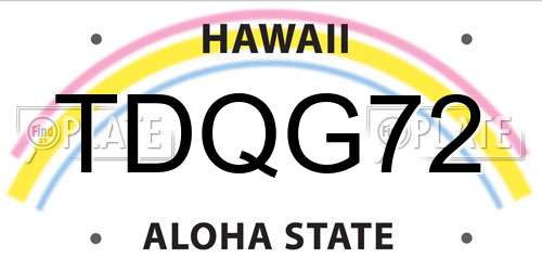 TDQG72 Hawaii License Plate