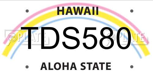 TDS580 Hawaii License Plate