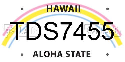 TDS7455 Hawaii License Plate