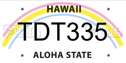 TDT335 Hawaii License Plate