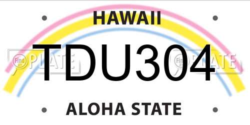 TDU304 Hawaii License Plate