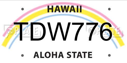 TDW776 Hawaii License Plate