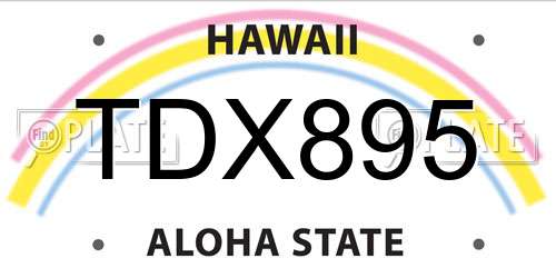 TDX895 Hawaii License Plate