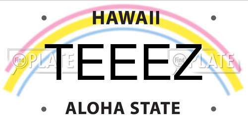 TEEEZ Hawaii License Plate