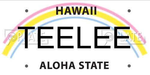 TEELEE Hawaii License Plate