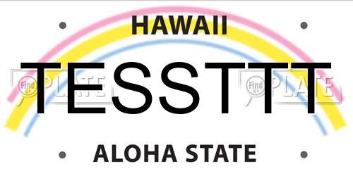 TESSTTT Hawaii License Plate