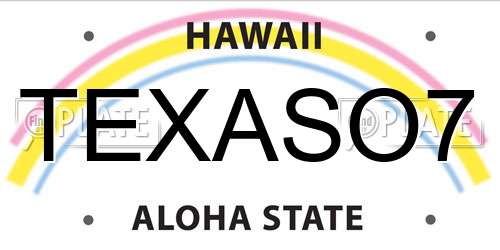 TEXASO7 Hawaii License Plate